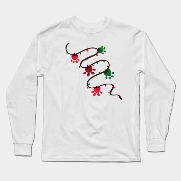 Christmas light made of green and red light bulbs Long Sleeve T-Shirt by GULSENGUNEL